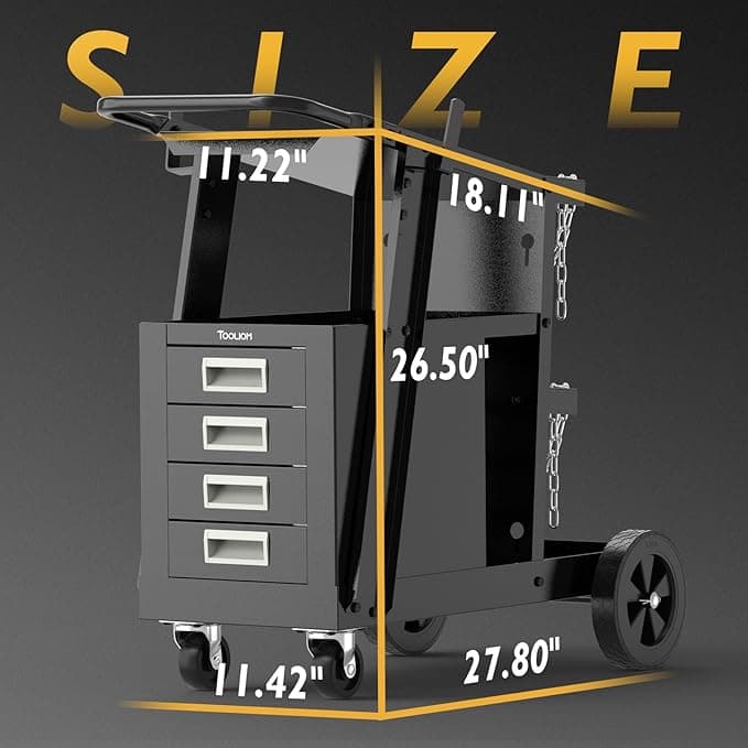 TOOLIOM Welding Cart with 4 Drawers Cabinet view 4